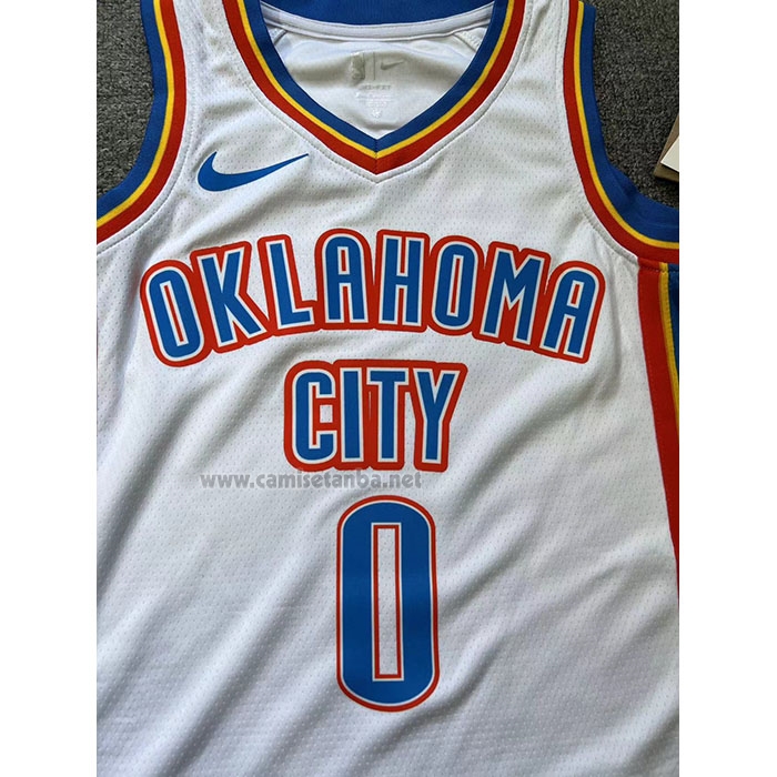 Camiseta Nino Oklahoma City Thunder Russell Westbrook #0 Association 2024-25 Blanco